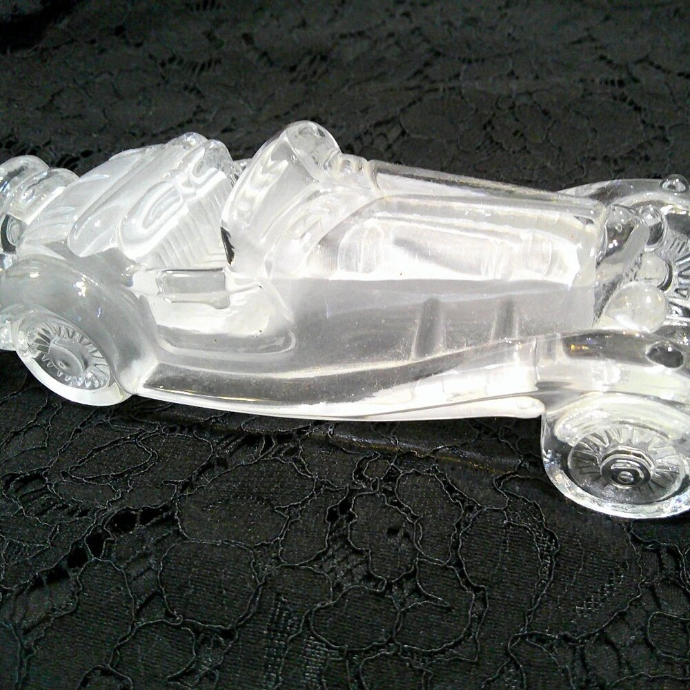 Vtg Hofbauer 1936 Mercedes 500K Roadster Crystal Lead Glass Car Paperweight